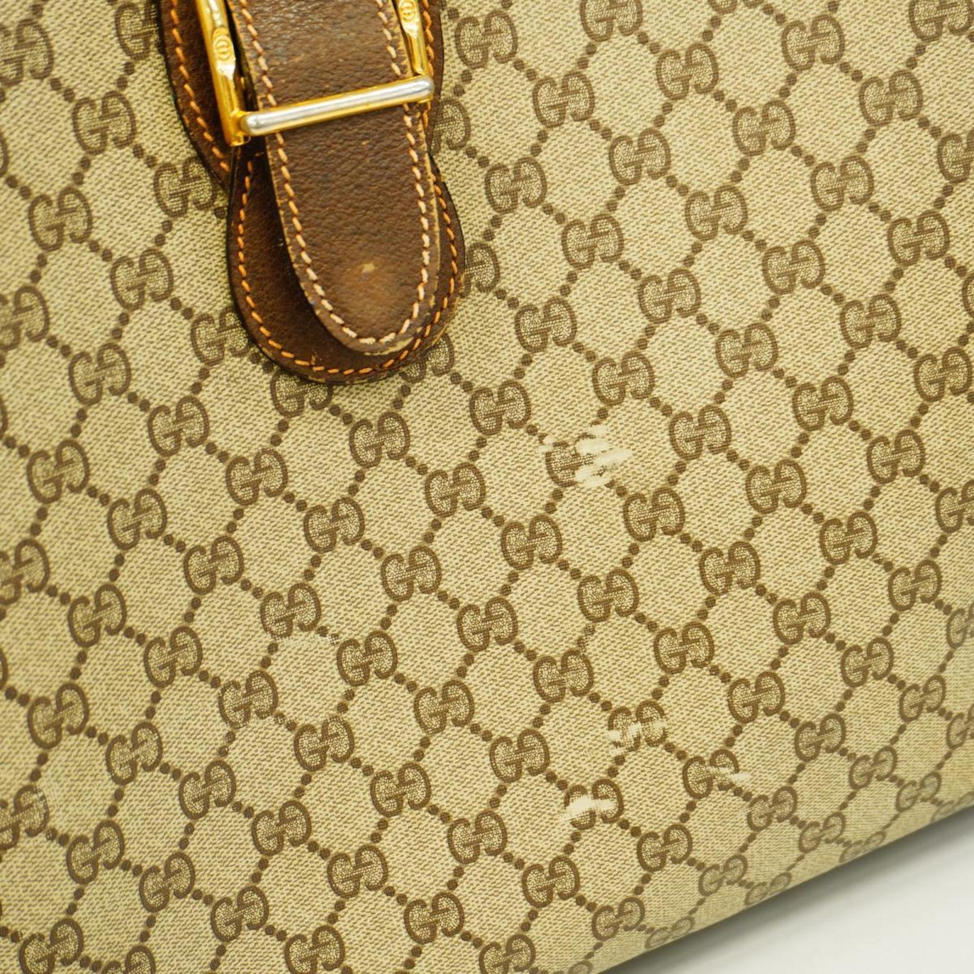 グッチ(Gucci) グッチ ボストンバッグ GGスプリーム シェリーライン 39 19 009  レザー ブラウン   メンズ レディース