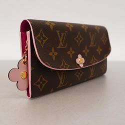 ルイ・ヴィトン(Louis Vuitton) ルイ・ヴィトン 長財布 モノグラム ポルトフォイユエミリー M64202 ブラウン フューシャ ローズバレリーヌレディース