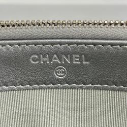 シャネル(Chanel) シャネル ショルダーウォレット Vステッチ チェーンショルダー コーティングレザー グレー   レディース