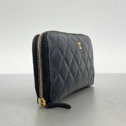 シャネル(Chanel) シャネル 長財布 マトラッセ キャビアスキン ブラック   レディース