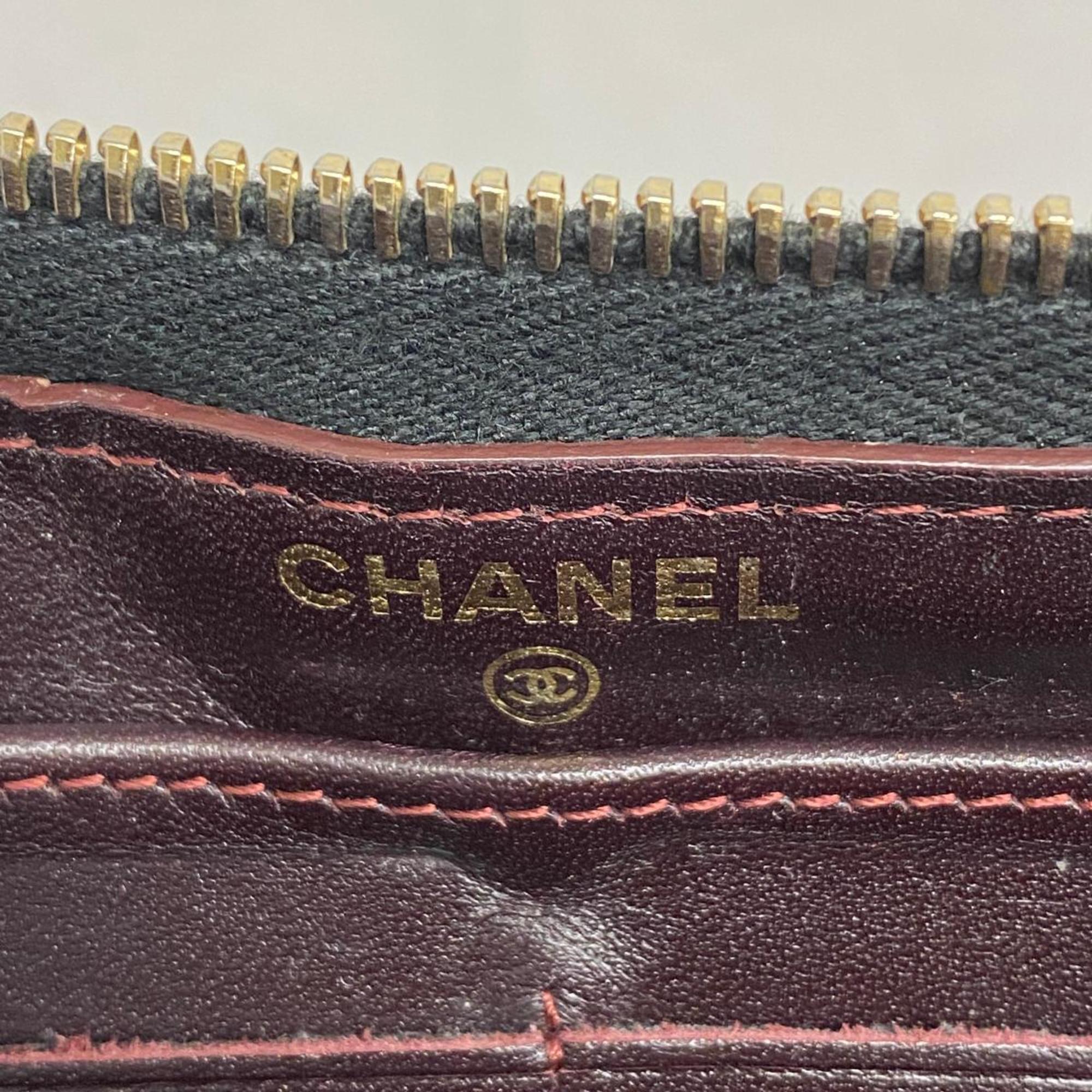 シャネル(Chanel) シャネル 長財布 マトラッセ キャビアスキン ブラック   レディース