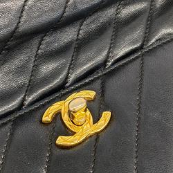 シャネル(Chanel) シャネル ショルダーバッグ Vステッチ 付きショルダー ラムスキン ブラック   レディース