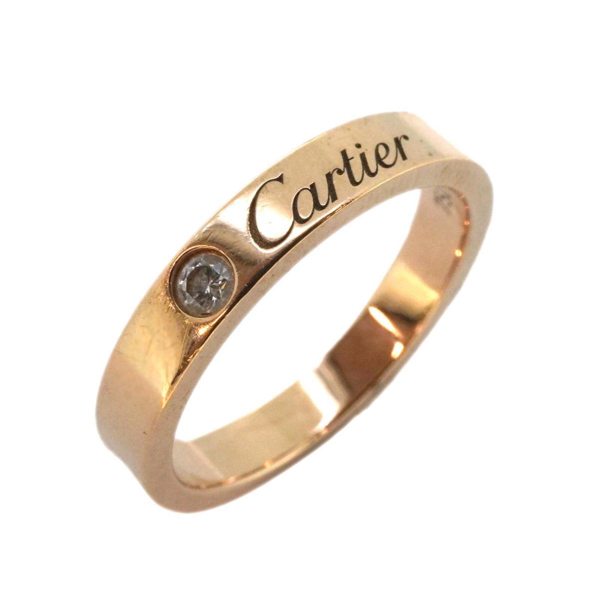 カルティエ(Cartier) カルティエ リング エングレーブド 1PD ダイヤモンド K18PG ピンクゴールド  レディース