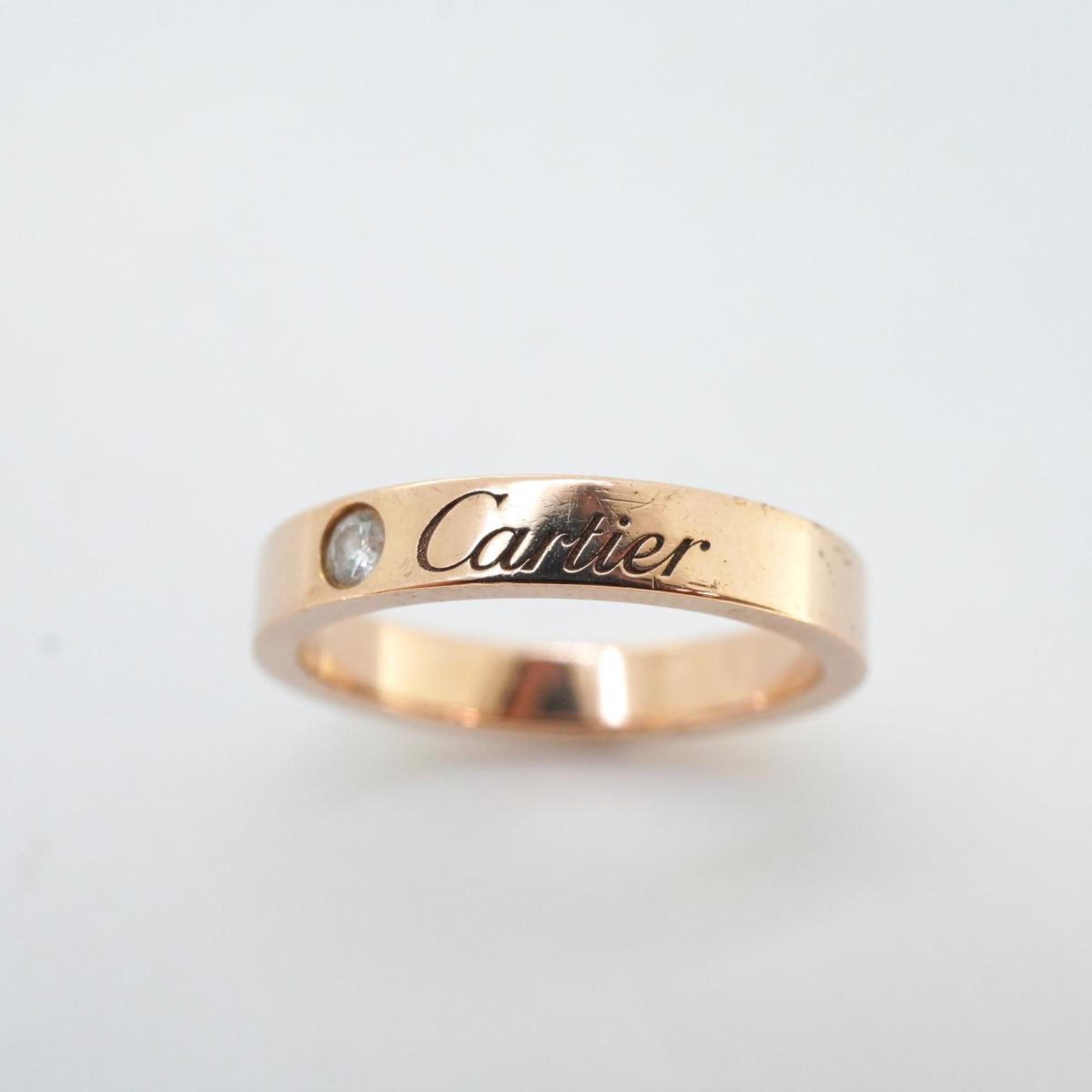 カルティエ(Cartier) カルティエ リング エングレーブド 1PD ダイヤモンド K18PG ピンクゴールド  レディース