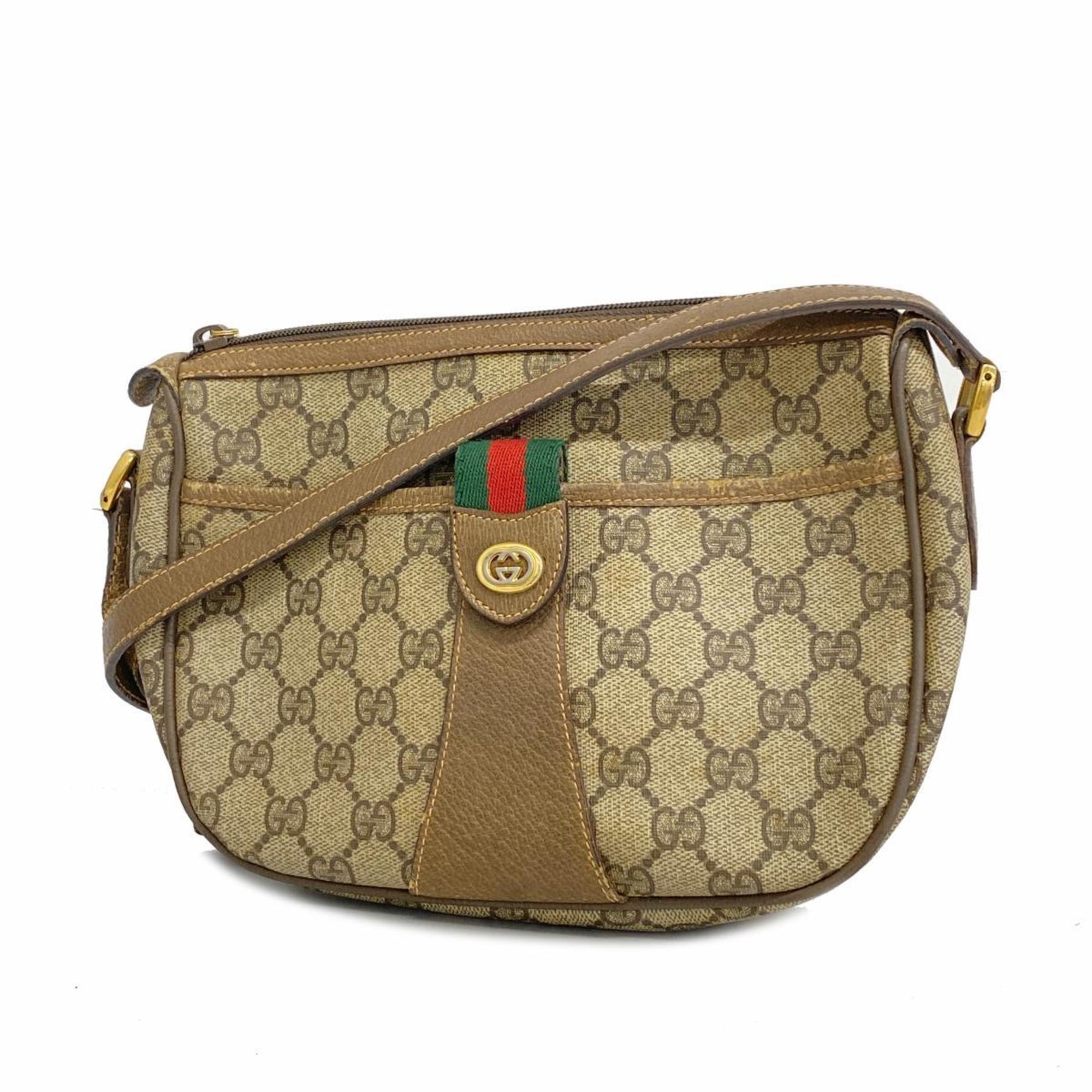 グッチ(Gucci) グッチ ショルダーバッグ GGスプリーム シェリーライン 89 02 032  ブラウン   レディース