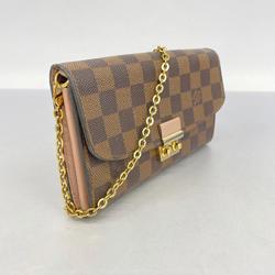 ルイ・ヴィトン(Louis Vuitton) ルイ・ヴィトン ショルダーウォレット ダミエ  ポルトフォイユ クロワゼット N61273 エベヌ マグノリアレディース