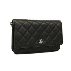 シャネル(Chanel) シャネル ショルダーウォレット マトラッセ チェーンショルダー ラムスキン ブラック   レディース