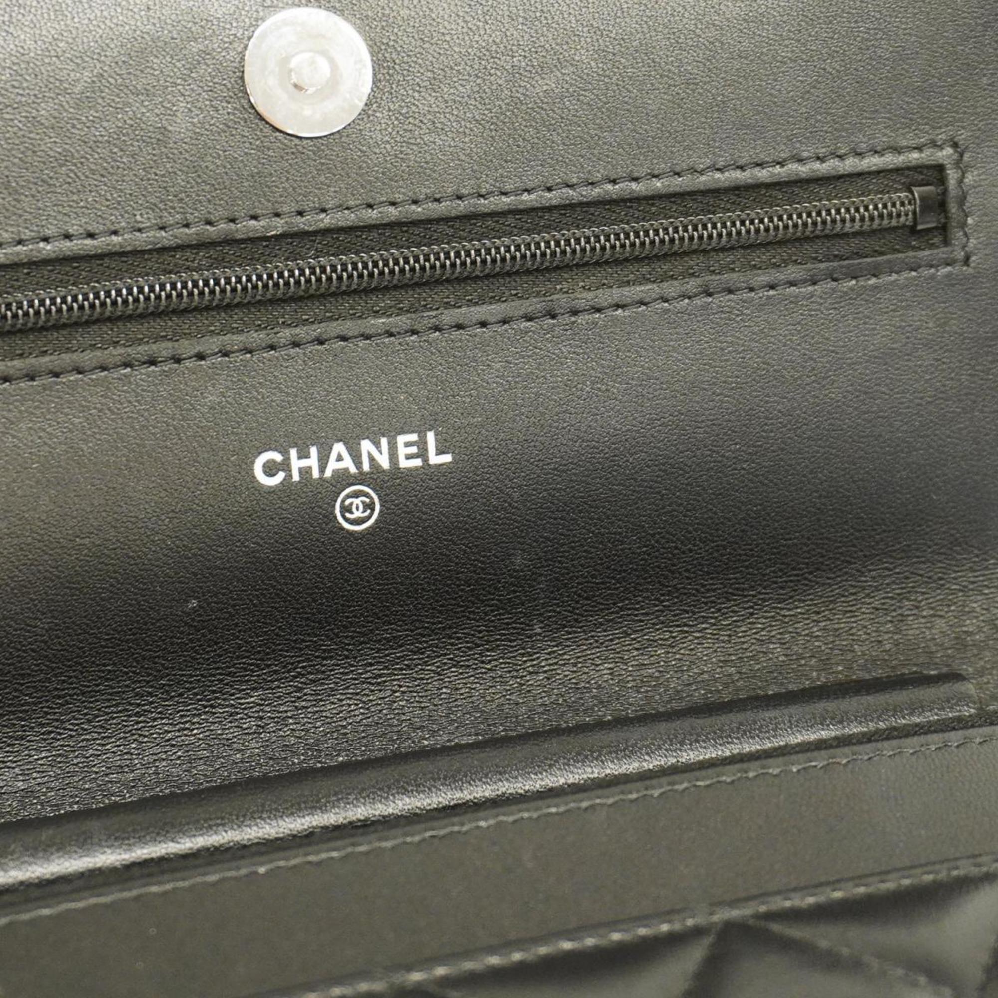 シャネル(Chanel) シャネル ショルダーウォレット マトラッセ チェーンショルダー ラムスキン ブラック   レディース