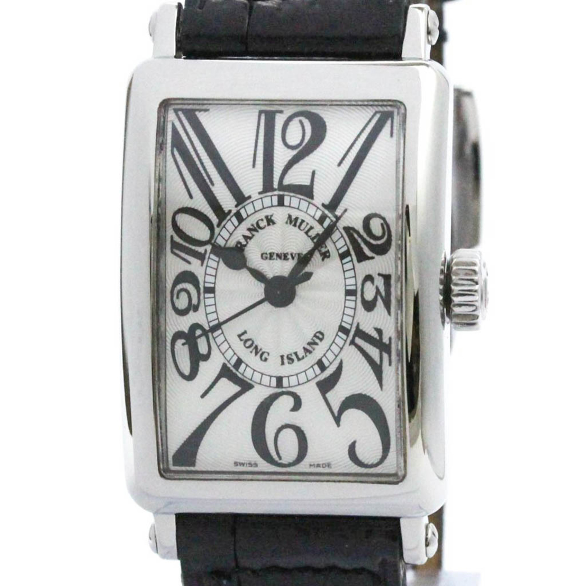 フランクミュラー (FRANCK MULLER) ロングアイランド ステンレススチール レザー 自動巻き レディース 時計  905 SC AT FO (外装仕上げ済み) 【中古】