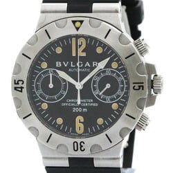 ブルガリ (BVLGARI) ディアゴノ スクーバ クロノグラフ ステンレススチール ラバー 自動巻き メンズ 時計 SCB38S (外装仕上げ済み) 【中古】