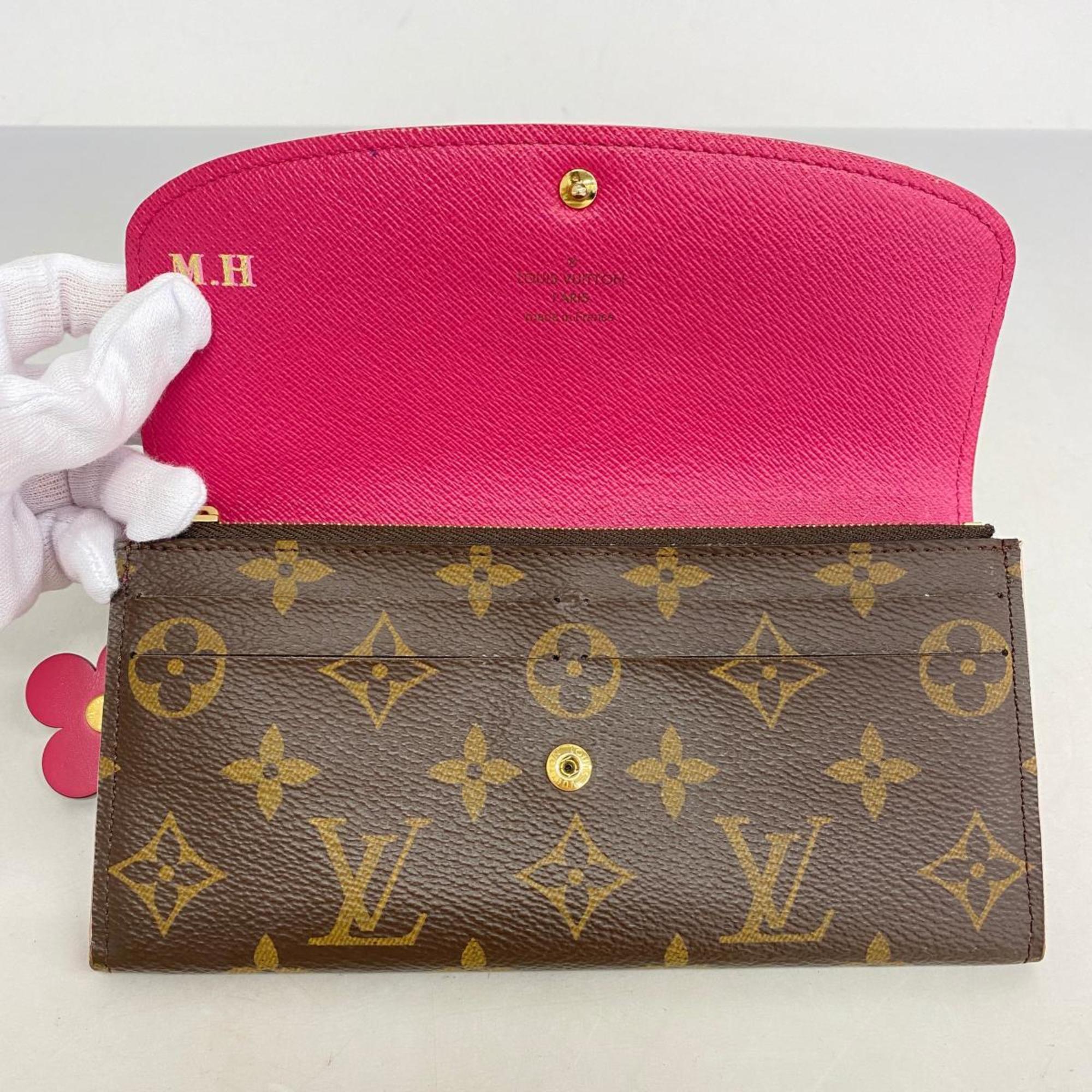 ルイ・ヴィトン(Louis Vuitton) ルイ・ヴィトン 長財布 モノグラム フラワー ポルトフォイユエミリー M64202 ホットピンク ローズバレリーヌレディース