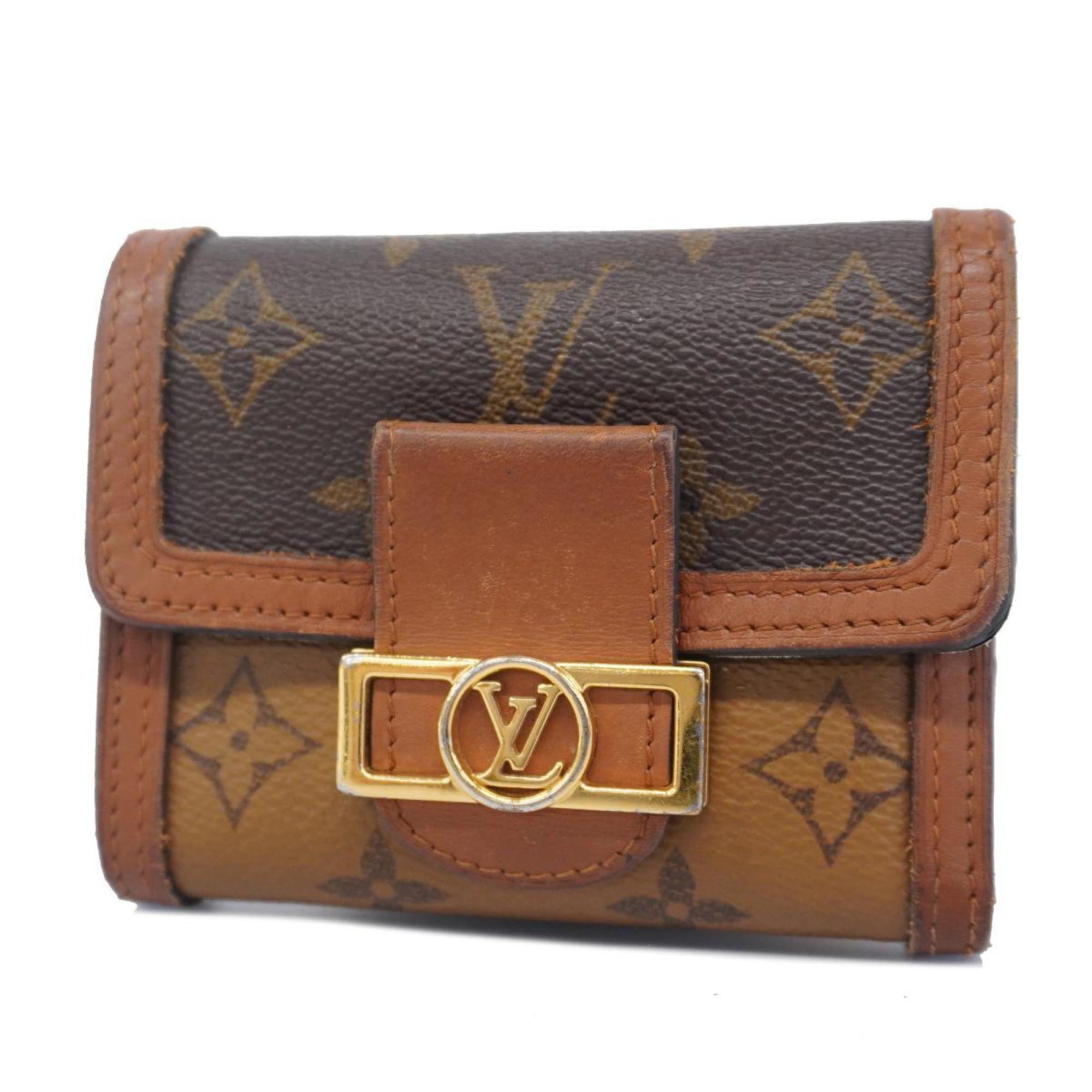 ルイ・ヴィトン(Louis Vuitton) ルイ・ヴィトン 三つ折り財布 モノグラム・リバース ポルトフォイユドーフィーヌ M68725 ブラウンレディース