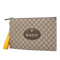 グッチ(Gucci) グッチ クラッチバッグ GGスプリーム  レザー ブラウン   メンズ