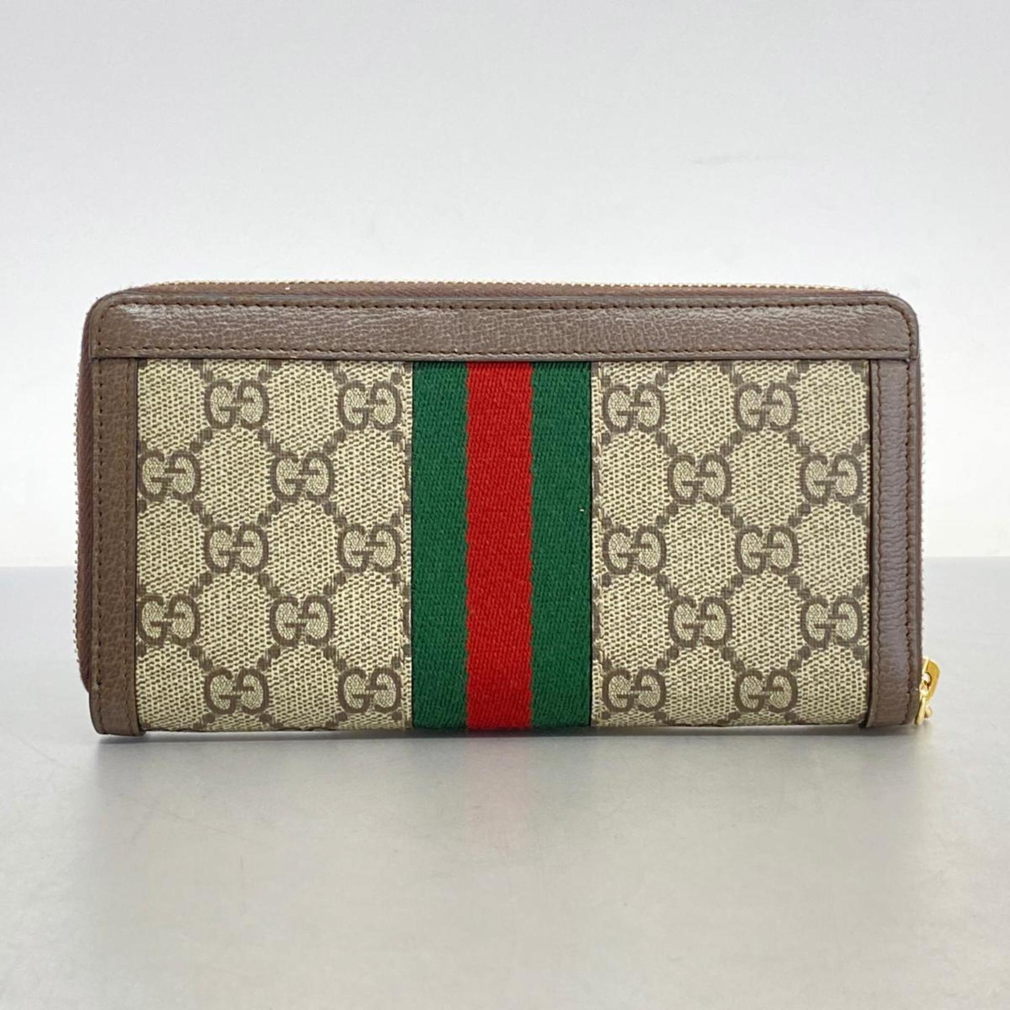 グッチ(Gucci) グッチ 長財布 オフィディア 523154  レザー ブラウン   レディース