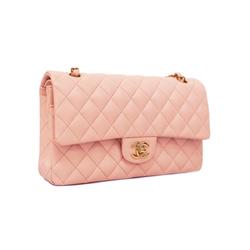 シャネル(Chanel) シャネル ショルダーバッグ マトラッセ Wフラップ Wチェーン ラムスキン ピンク シャンパン  レディース