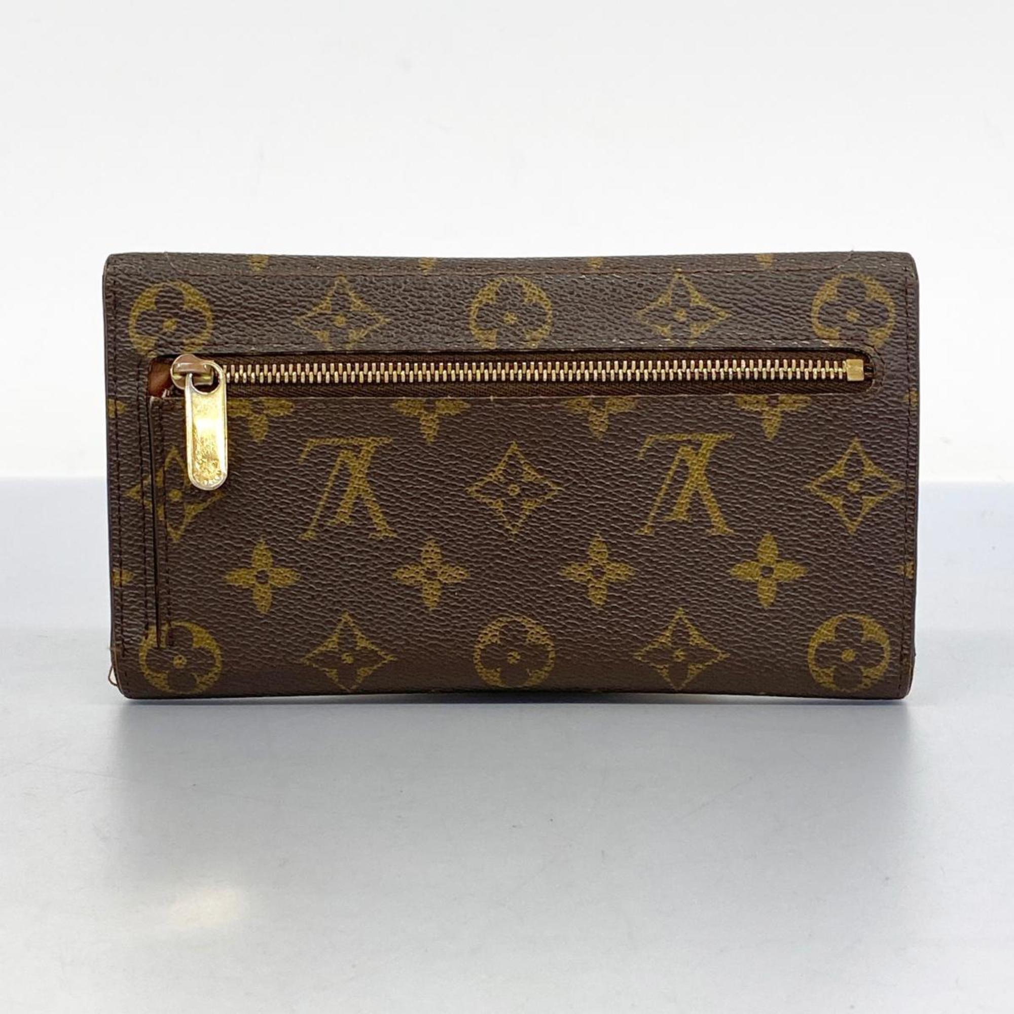 ルイ・ヴィトン(Louis Vuitton) ルイ・ヴィトン 三つ折り長財布 モノグラム ポルトフォイユウジェニ M60123 ブラウンレディース