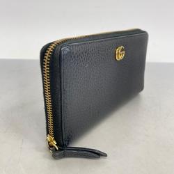 グッチ(Gucci) グッチ 長財布 GGマーモント 456117 レザー ブラック   レディース