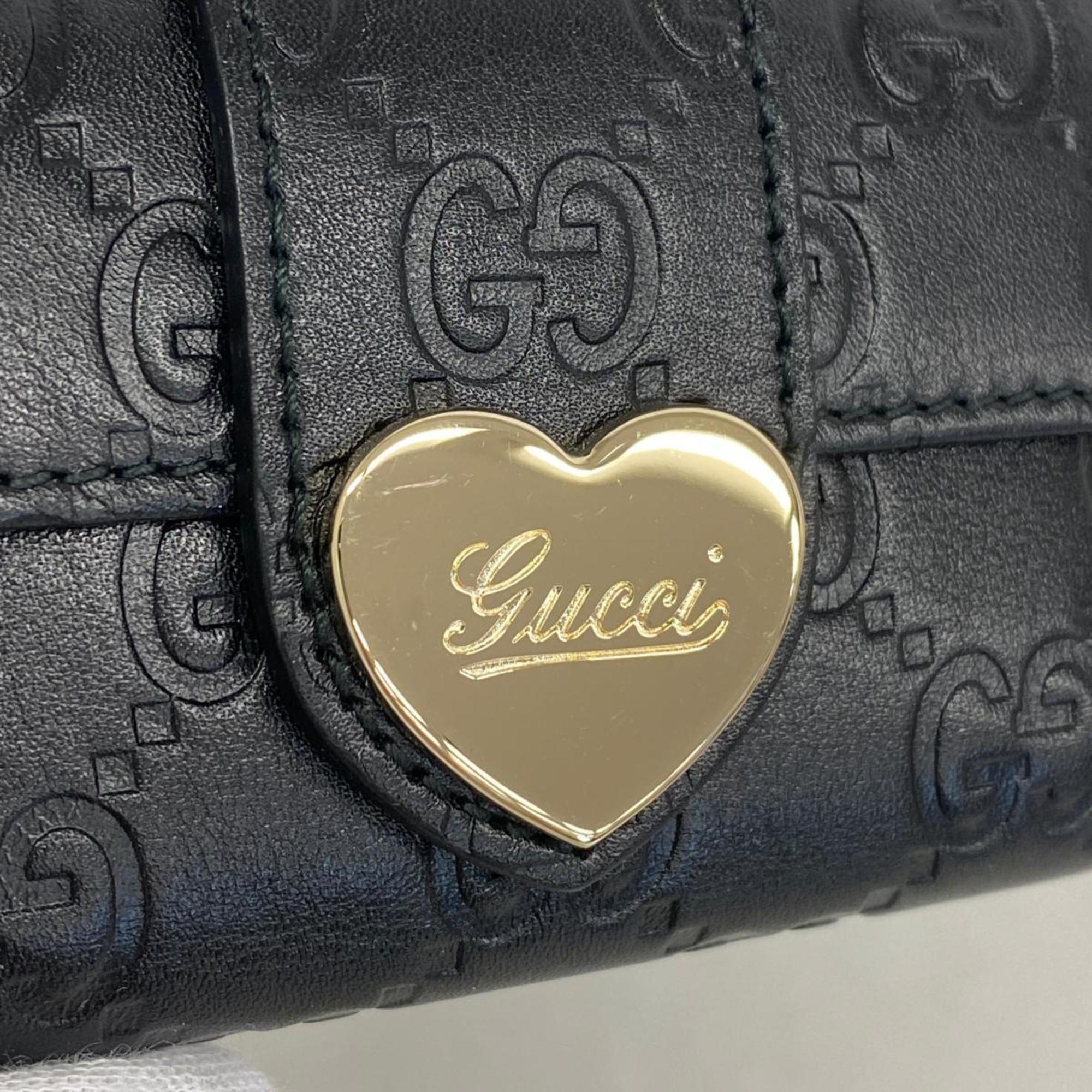 グッチ(Gucci) グッチ キーケース グッチシマ 203551 レザー ブラック シャンパン  メンズ レディース