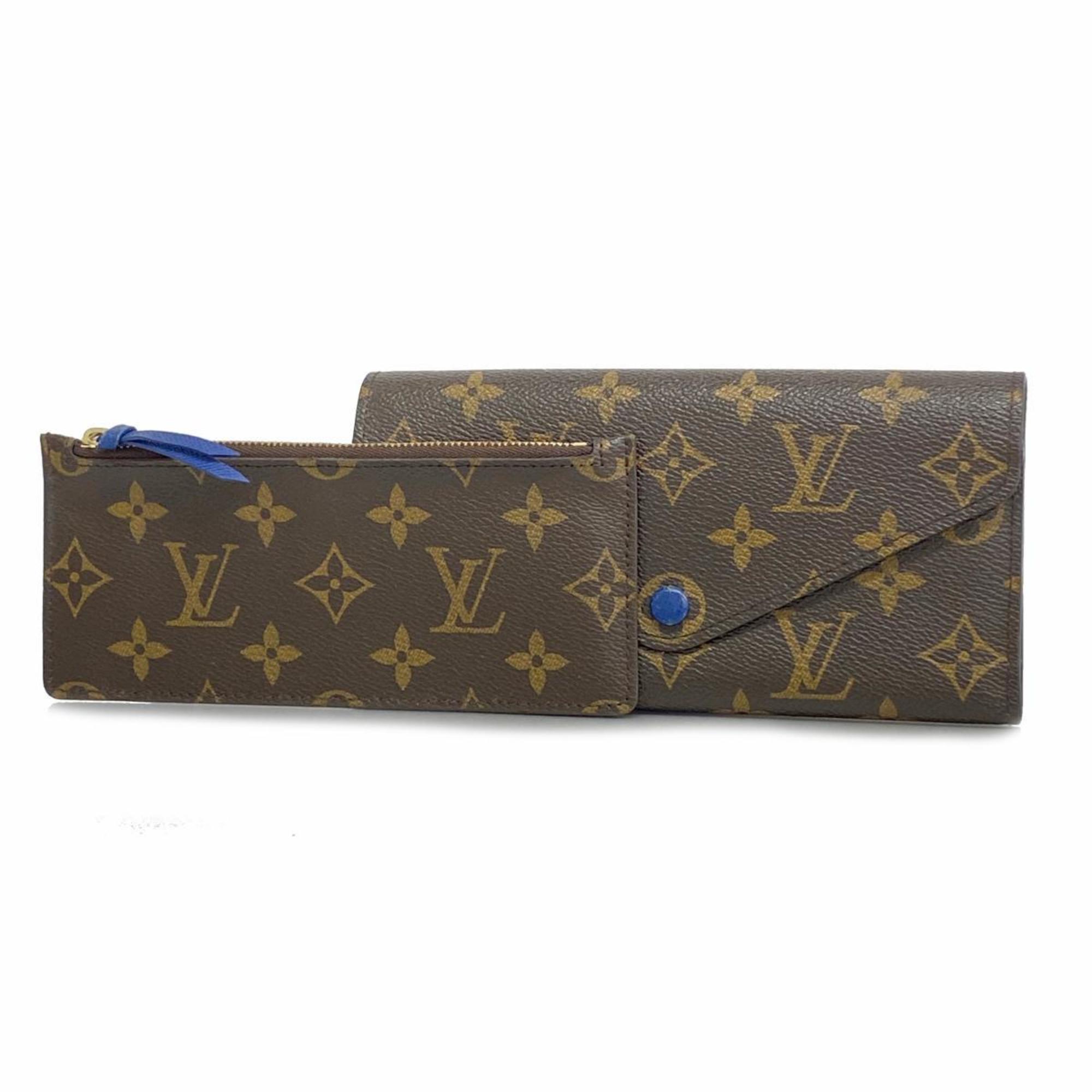 ルイ・ヴィトン(Louis Vuitton) ルイ・ヴィトン 三つ折り長財布 モノグラム ポルトフォイユジョゼフィーヌ M60164 ブルーレディース