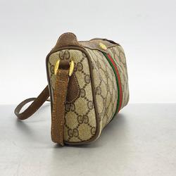 グッチ(Gucci) グッチ ショルダーバッグ GGスプリーム シェリーライン 89 02 018  レザー ブラウン   レディース