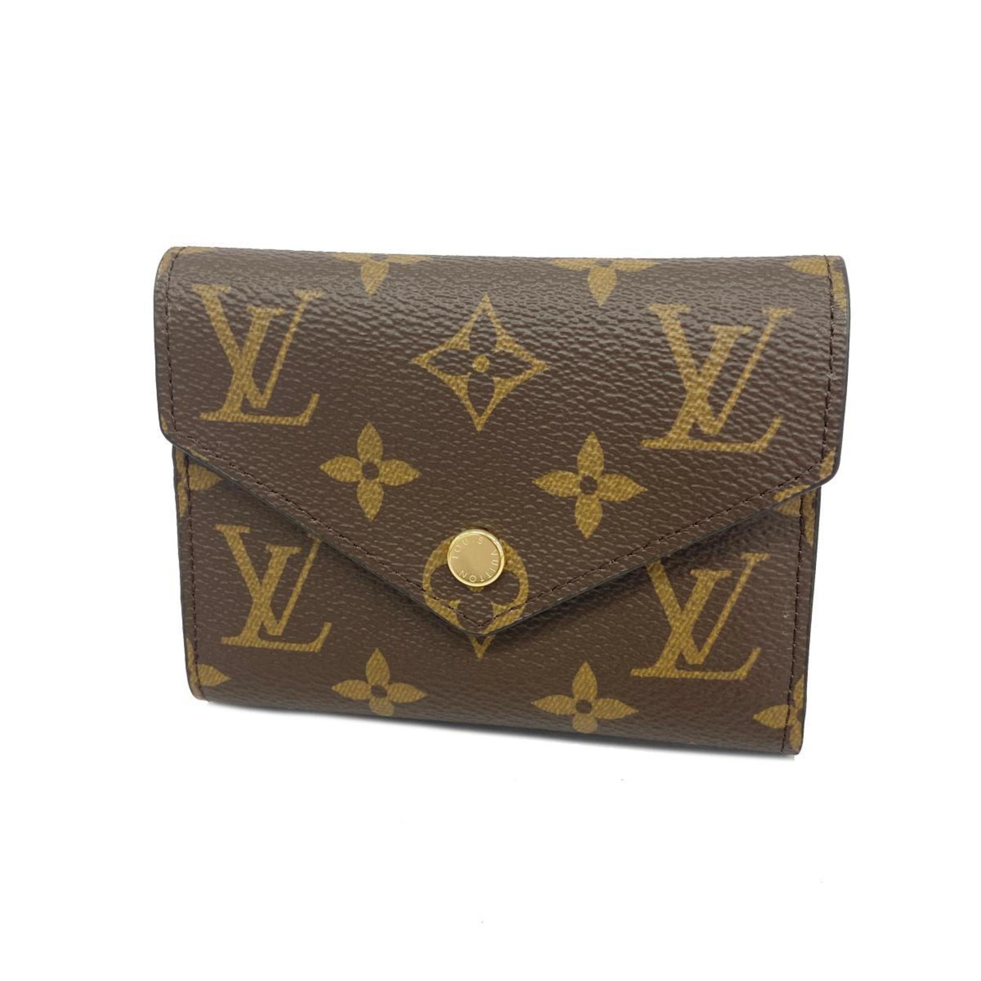 ルイ・ヴィトン(Louis Vuitton) ルイ・ヴィトン 三つ折り財布 モノグラム ポルトフォイユヴィクトリーヌ M62472 ブラウンレディース