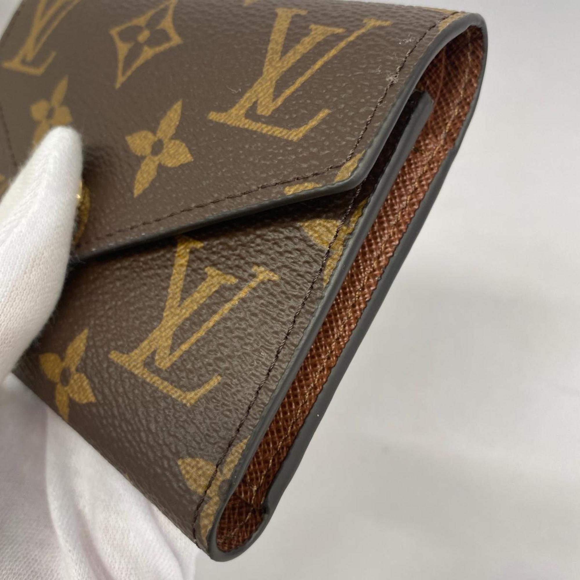 ルイ・ヴィトン(Louis Vuitton) ルイ・ヴィトン 三つ折り財布 モノグラム ポルトフォイユヴィクトリーヌ M62472 ブラウンレディース