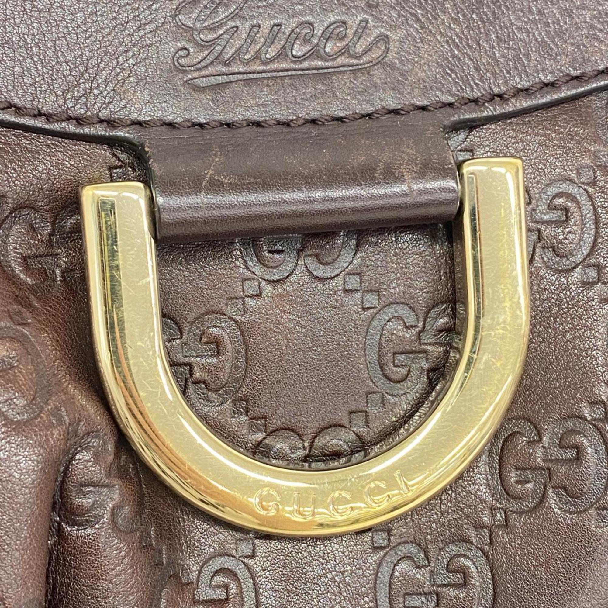 グッチ(Gucci) グッチ ハンドバッグ グッチシマ 190525 レザー ブラウン シャンパン  レディース