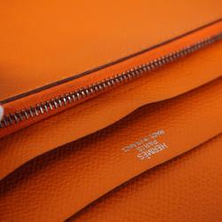 エルメス(Hermes) エルメス 長財布 アザップコンバイン □H刻印 ヴォーエプソン オレンジ   メンズ レディース