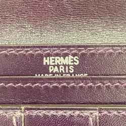 エルメス(Hermes) エルメス 長財布 ベアン □F刻印 ボックスカーフ カシス   メンズ レディース