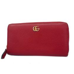 グッチ(Gucci) グッチ 長財布 GGマーモント 456117 レザー レッド   メンズ レディース