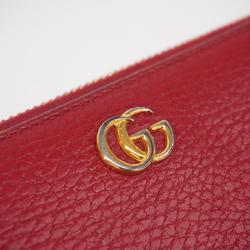 グッチ(Gucci) グッチ 長財布 GGマーモント 456117 レザー レッド   メンズ レディース