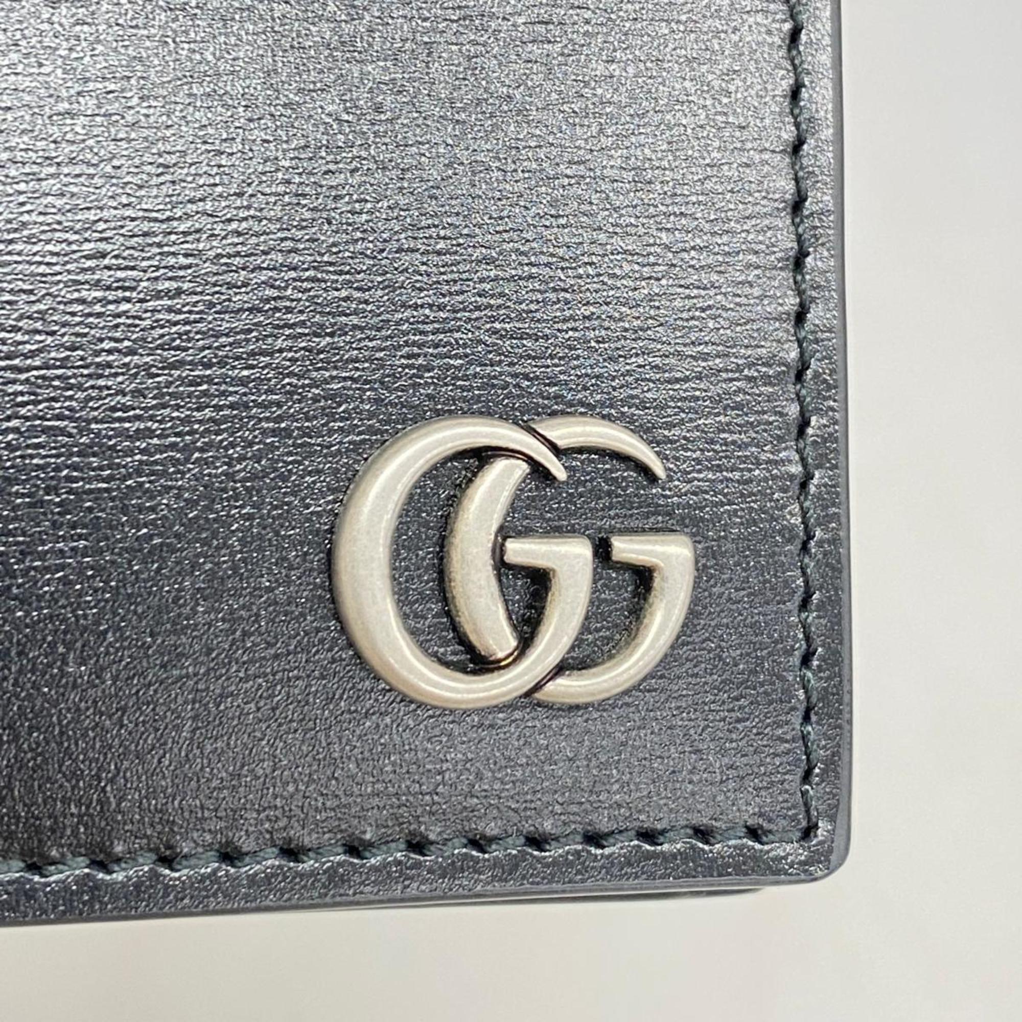 グッチ(Gucci) グッチ 財布 GGマーモント 428725 レザー ブラック   メンズ