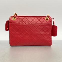 シャネル(Chanel) シャネル ショルダーバッグ マトラッセ チェーンショルダー ラムスキン レッド   レディース