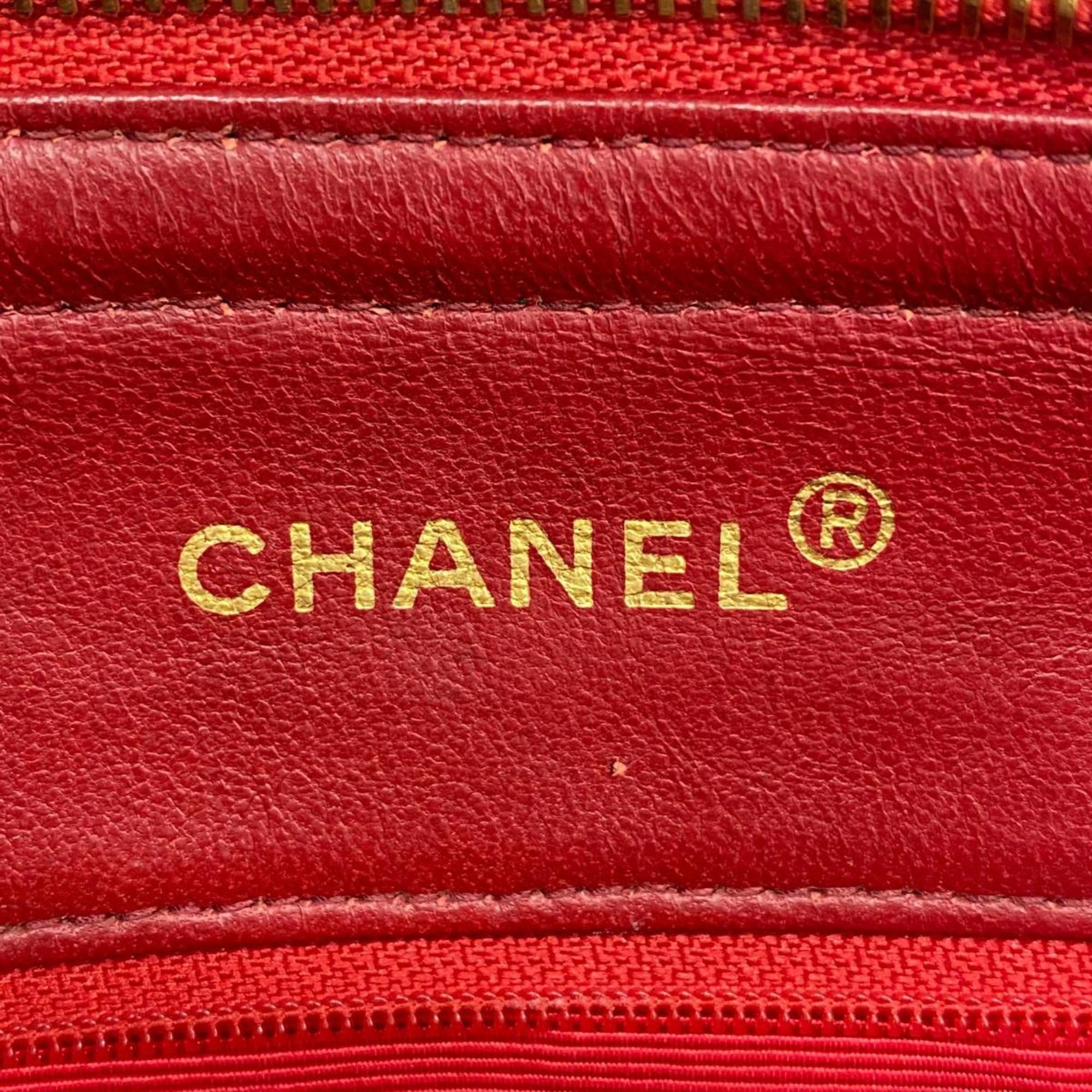 シャネル(Chanel) シャネル ショルダーバッグ マトラッセ チェーンショルダー ラムスキン レッド   レディース