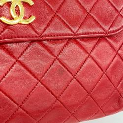 シャネル(Chanel) シャネル ショルダーバッグ マトラッセ チェーンショルダー ラムスキン レッド   レディース