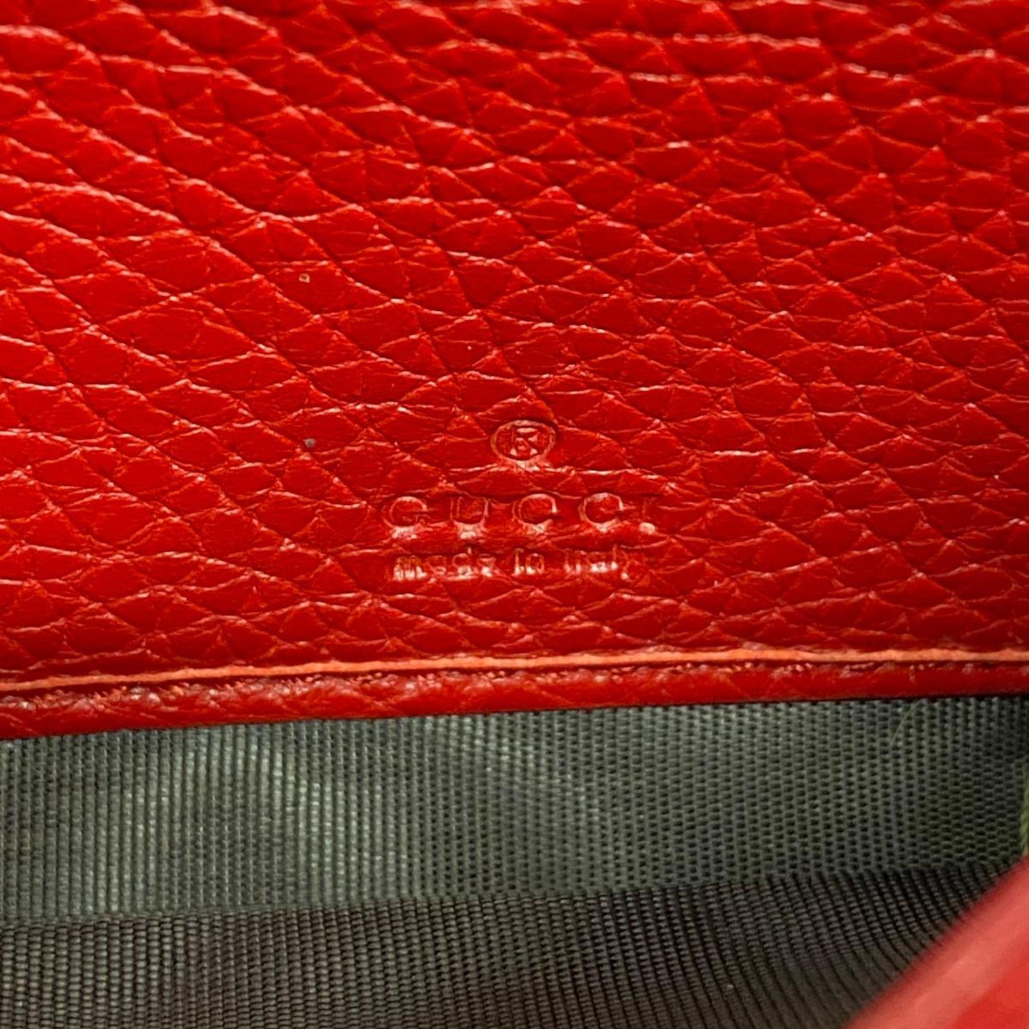 グッチ(Gucci) グッチ 長財布 GGマーモント 400586 レザー レッド   レディース