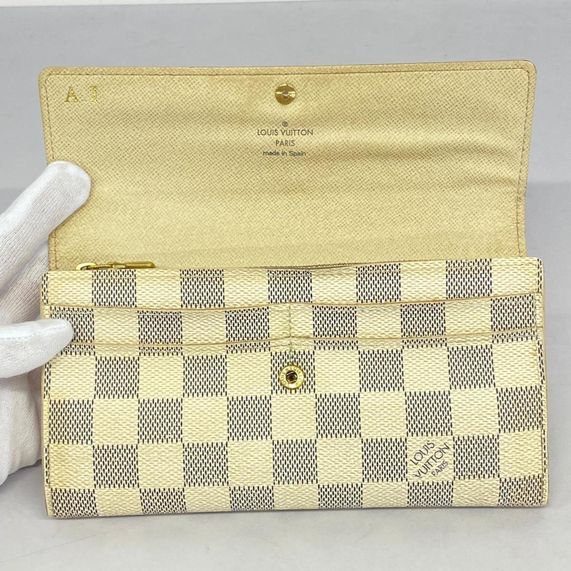 ルイ・ヴィトン(Louis Vuitton) ルイ・ヴィトン 長財布 ダミエ・アズール ポルトフォイユサラ N61735 ホワイトレディース