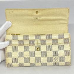 ルイ・ヴィトン(Louis Vuitton) ルイ・ヴィトン 長財布 ダミエ・アズール ポルトフォイユサラ N61735 ホワイトレディース