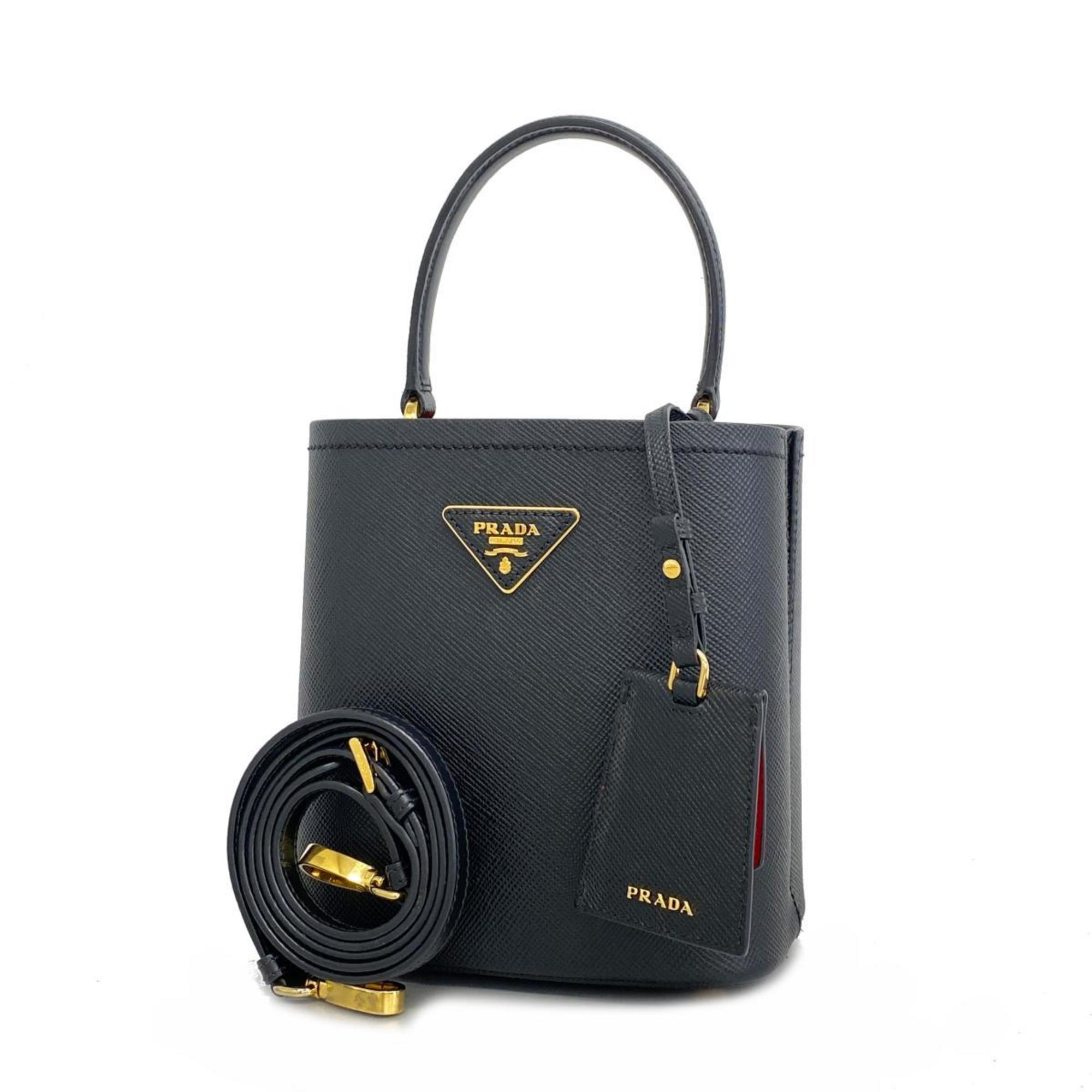 プラダ(Prada) プラダ ハンドバッグ サフィアーノ パニエ レザー ブラック レディース | eLADY Globazone