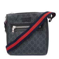 グッチ(Gucci) グッチ ショルダーバッグ GGスプリーム シェリーライン 523599  レザー グレー ブラック   メンズ