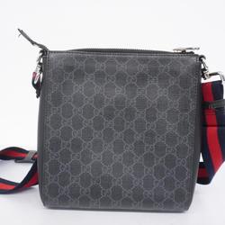 グッチ(Gucci) グッチ ショルダーバッグ GGスプリーム シェリーライン 523599  レザー グレー ブラック   メンズ