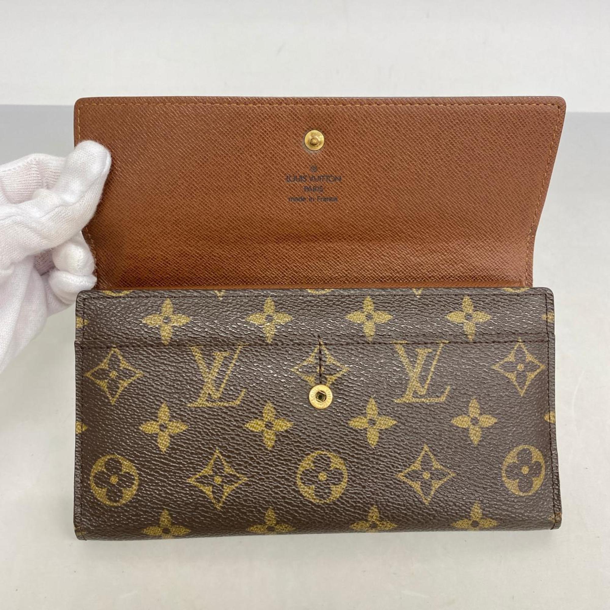 ルイ・ヴィトン(Louis Vuitton) ルイ・ヴィトン 三つ折り長財布 モノグラム ポルトフォイユ インターナショナル M61217 ブラウンレディース