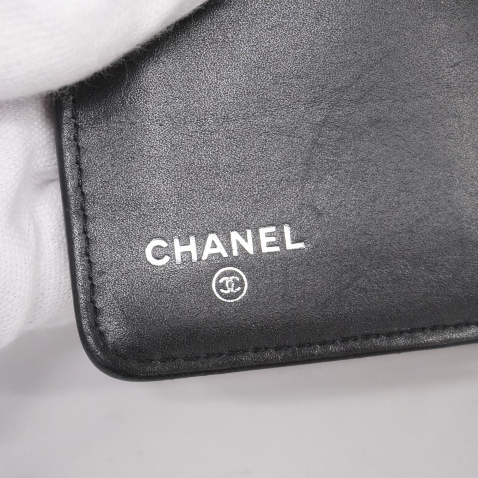 シャネル(Chanel) シャネル 長財布 パテントレザー ブラック イエロー   レディース