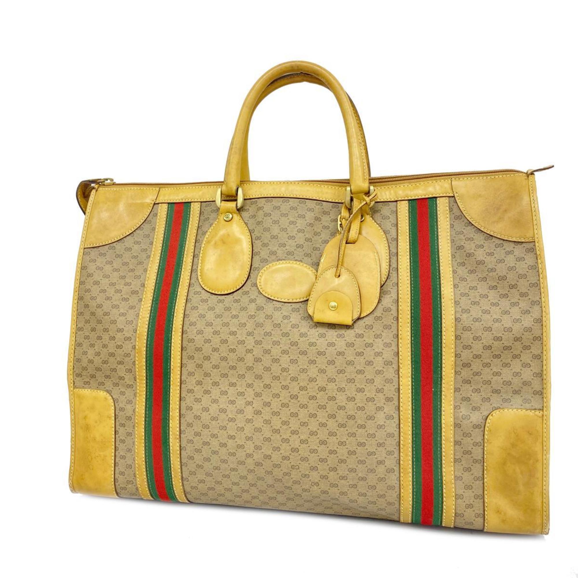 グッチ(Gucci) グッチ ボストンバッグ シェリーライン マイクロGG 012 067 1125  レザー ブラウン   メンズ レディース