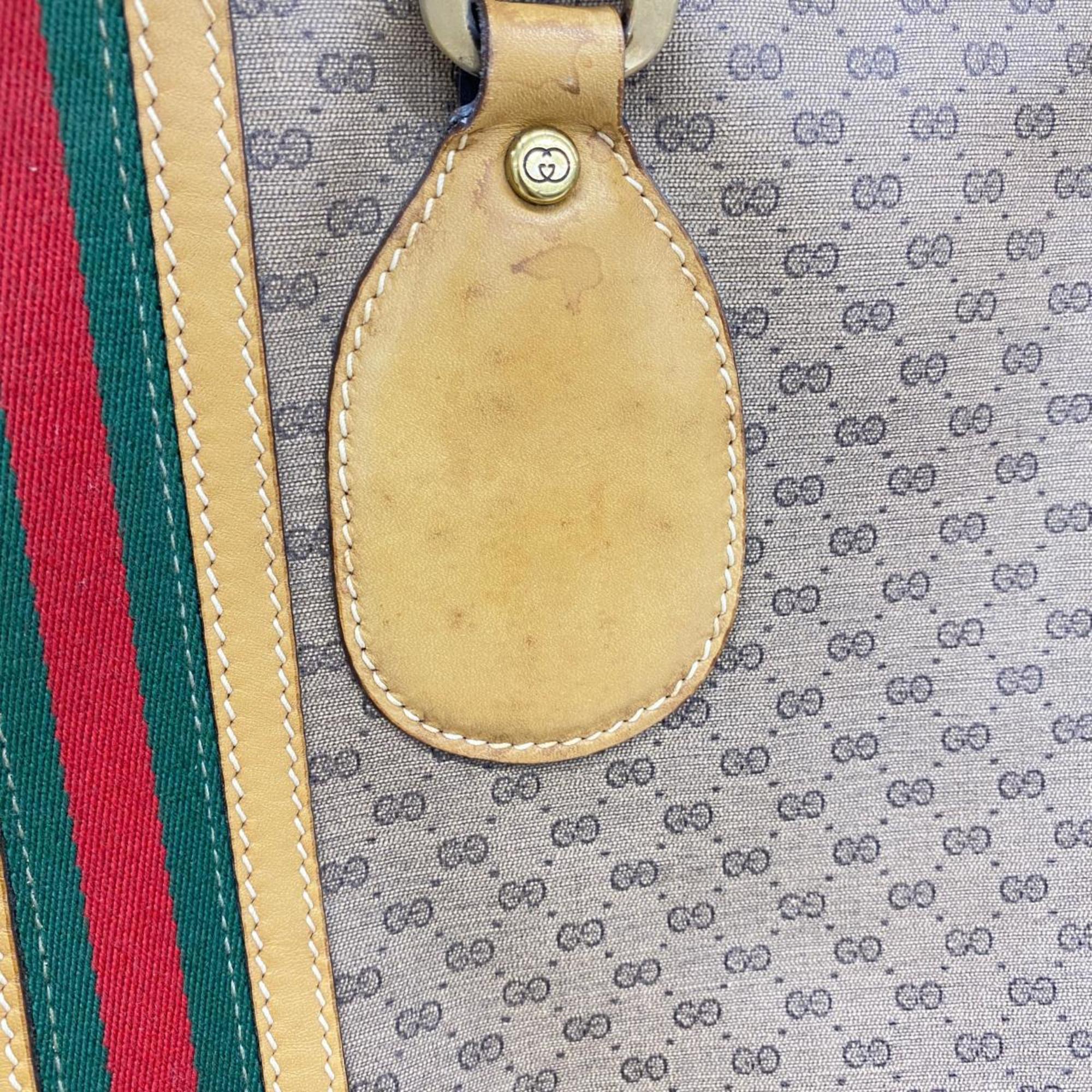 グッチ(Gucci) グッチ ボストンバッグ シェリーライン マイクロGG 012 067 1125  レザー ブラウン   メンズ レディース