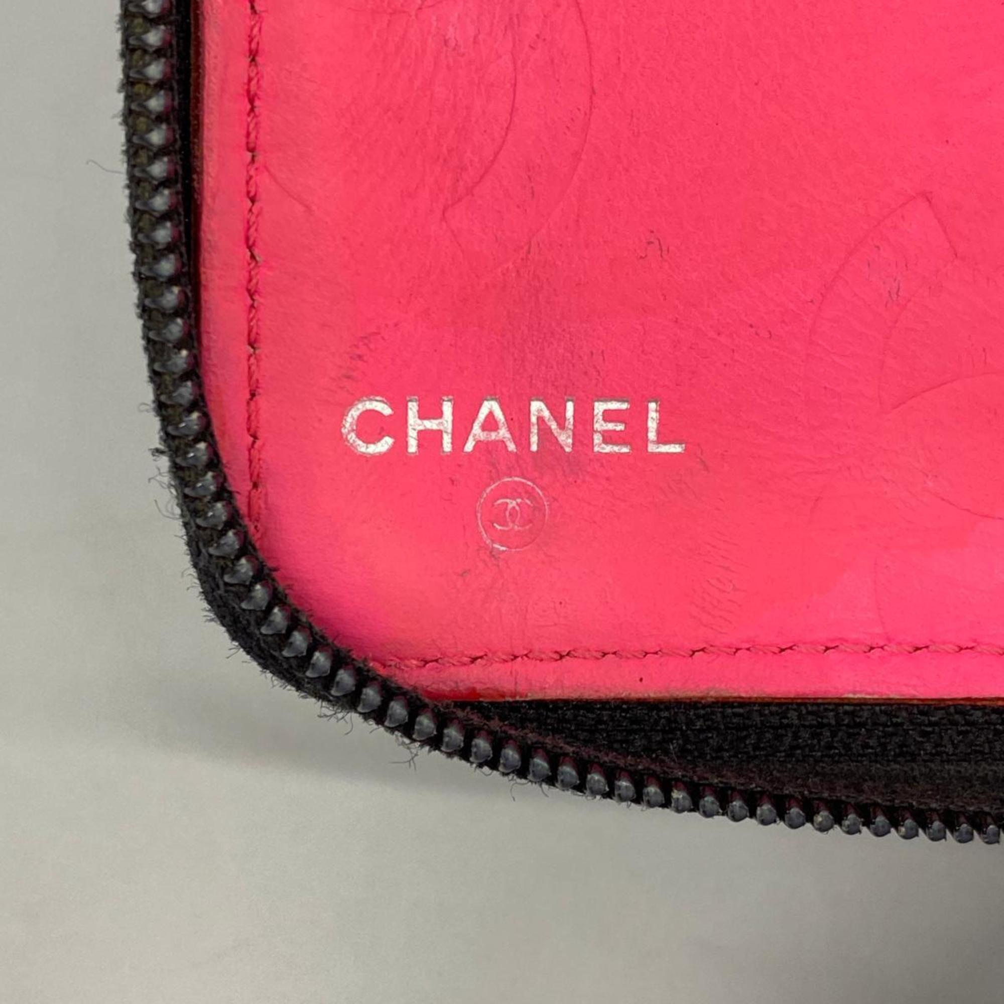 シャネル(Chanel) シャネル 長財布 カンボン ラムスキン パテントレザー ブラック   メンズ レディース