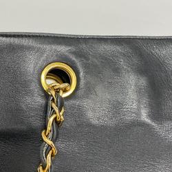 シャネル(Chanel) シャネル トートバッグ マトラッセ チェーンショルダー ラムスキン ブラック  レディース