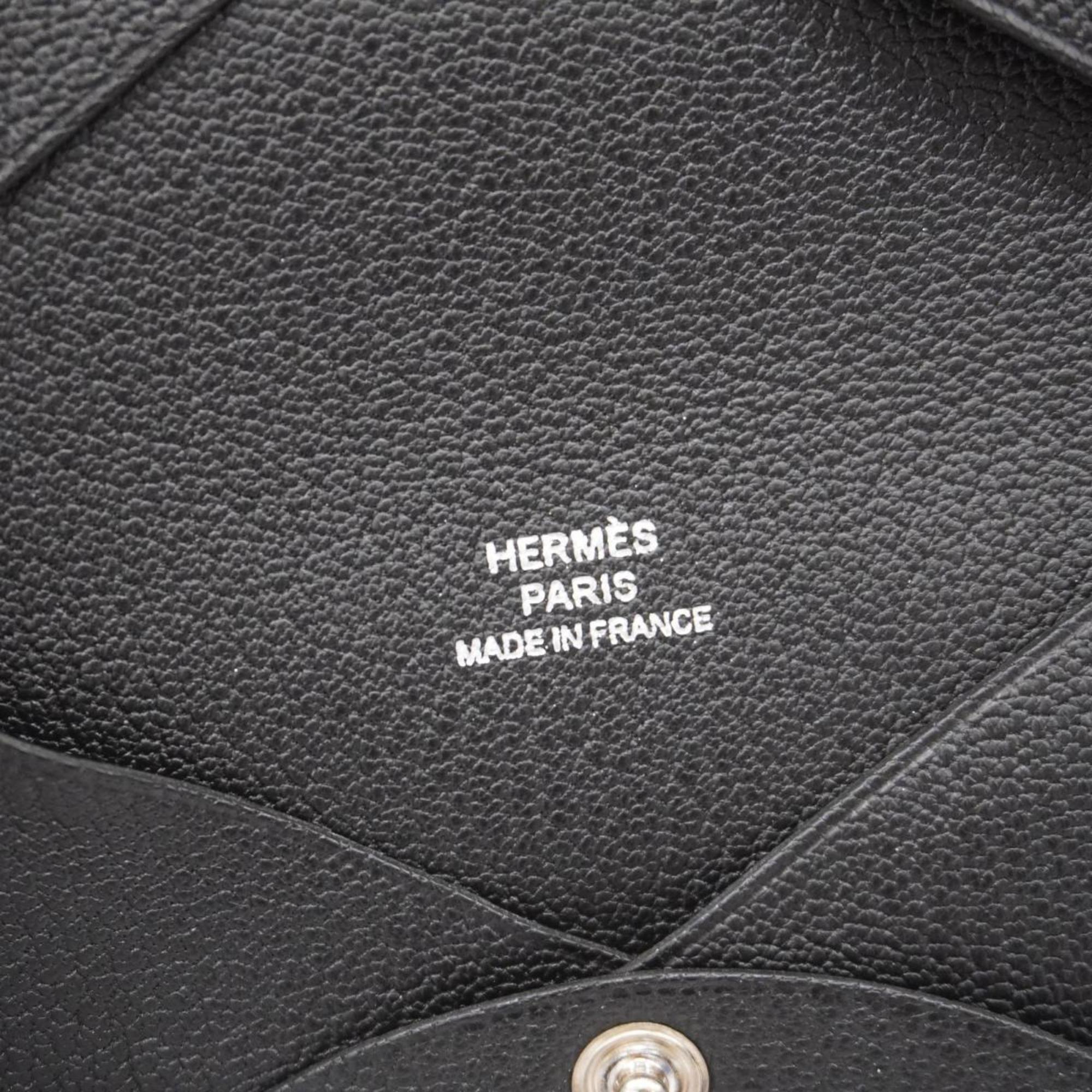 エルメス(Hermes) エルメス 財布・コインケース カルヴィデュオ □O刻印 シェブルミゾル ブラック   メンズ レディース