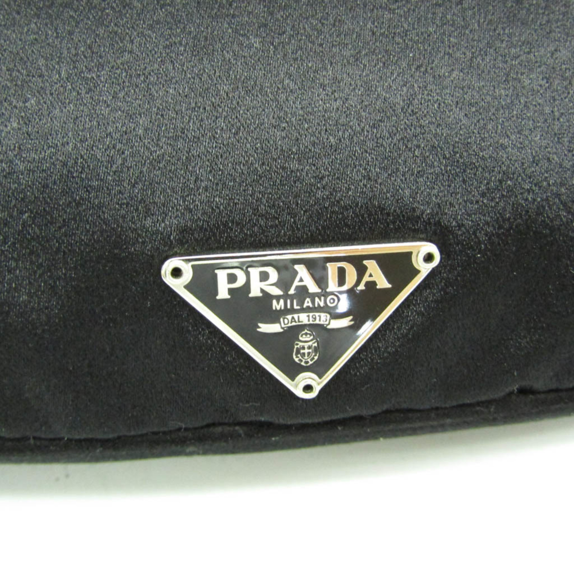 プラダ(Prada) KISSLOCK CHAIN CLUTCH BAG BT0383 レディース サテン,スエード ショルダーバッグ ブラック