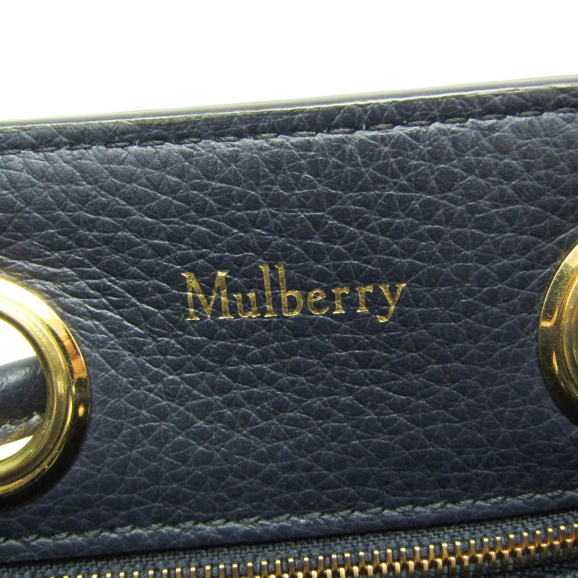 マルベリー(Mulberry) ハムステッド レディース レザー スタッズ ハンドバッグ,ショルダーバッグ ネイビー